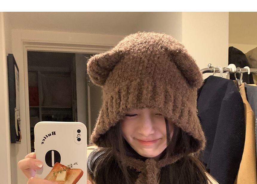 Bear Ear Knit Beanie Product Image