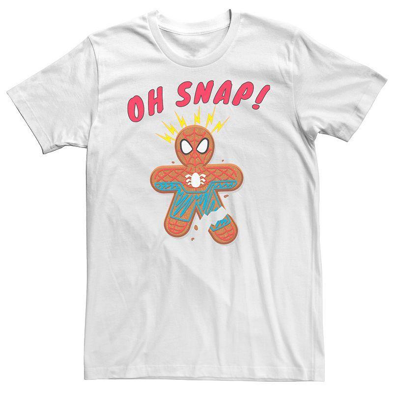 Mens Marvel Spider-Man Oh Snap Gingerbread Cookie Graphic Tee Product Image