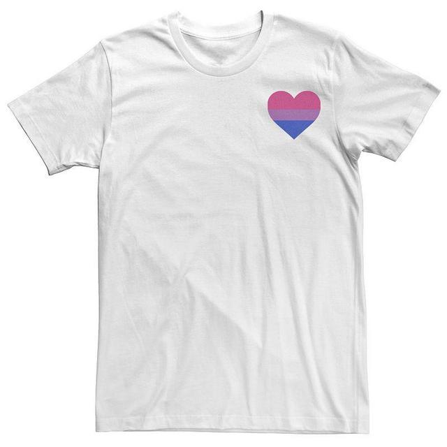 Mens Pride Bisexual Pride Heart Tee White Product Image