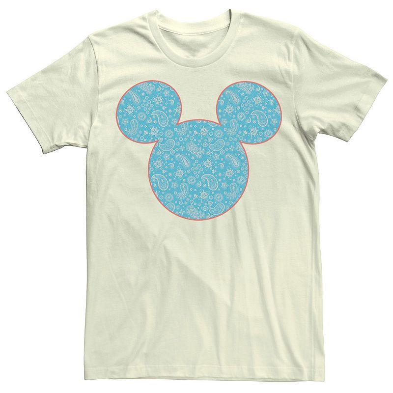 Mens Disney Mickey & Friends Mickey Blue Paisley Fill Tee Product Image