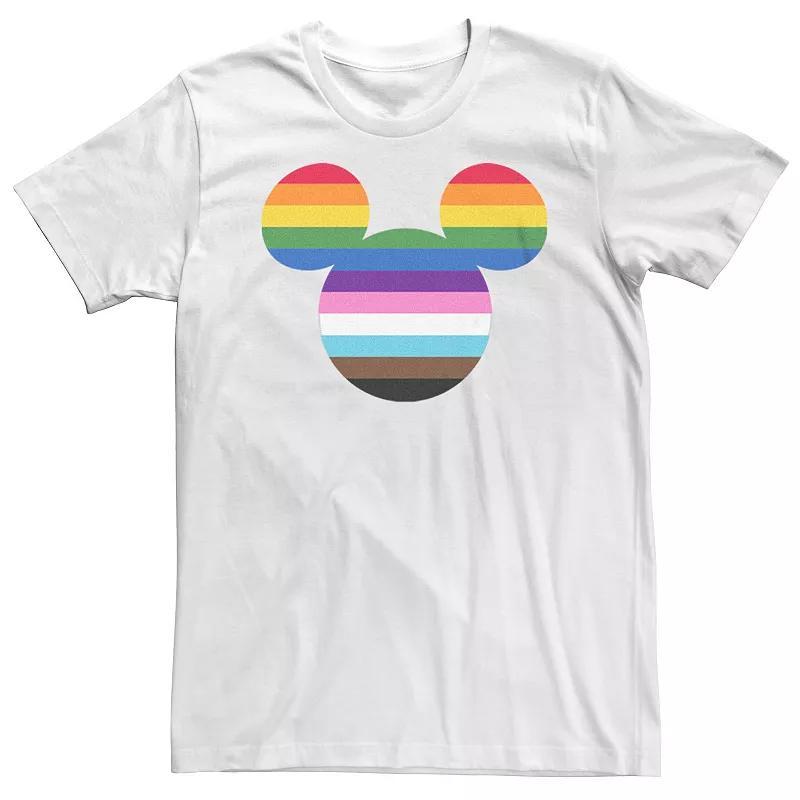 Disneys Mickey Mouse Big & Tall Pride Rainbow Filled Head Graphic Tee, Mens Product Image