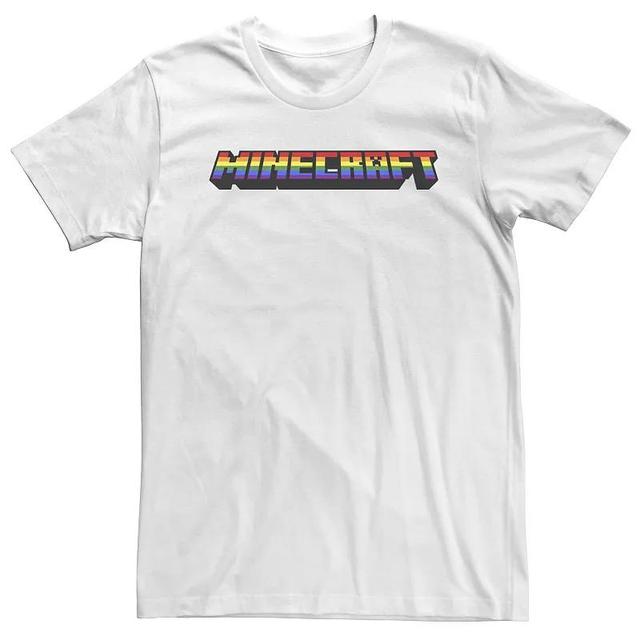 Big & Tall Minecraft Rainbow Pixelated Logo Tee, Mens Product Image