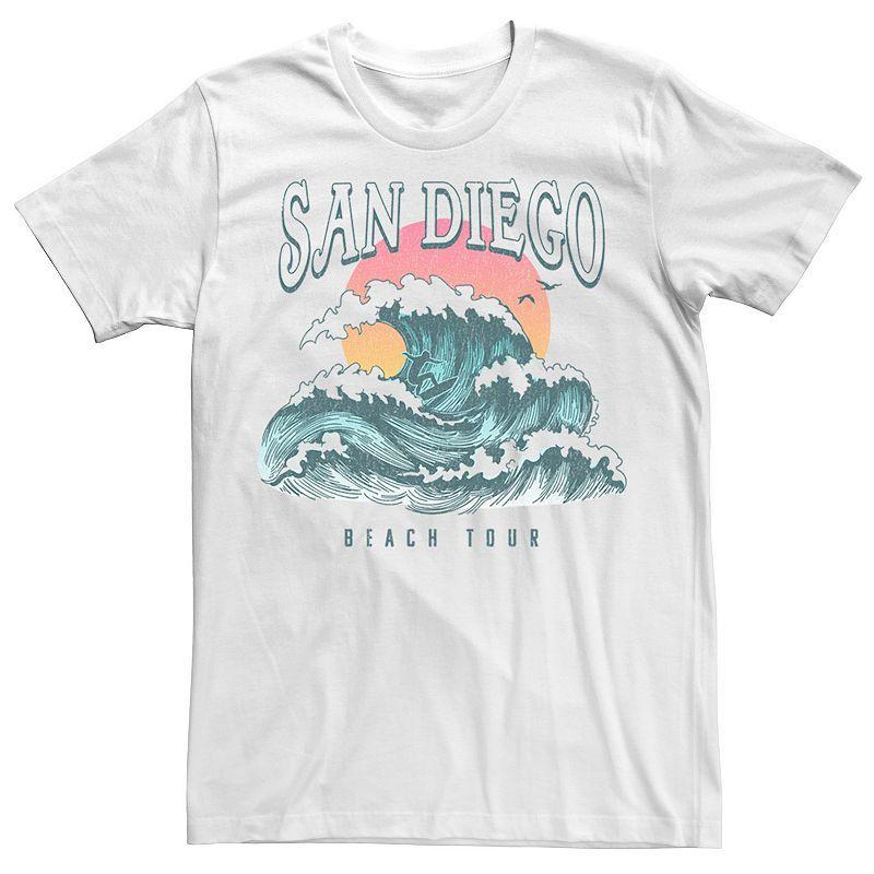 Mens San Diego Beach Wave Surf Tour Tee Product Image