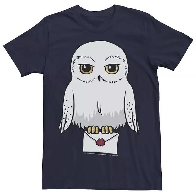 Mens Harry Potter Hedwig Cute Cartoon Portrait Tee Blue Product Image