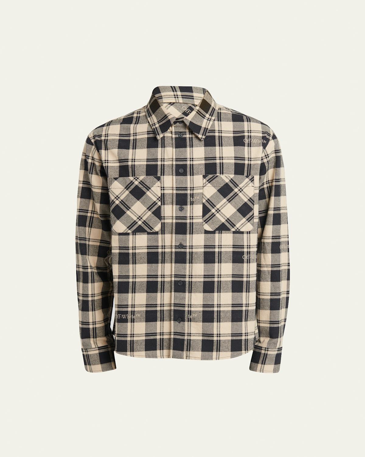 Mens Check Flannel Sport Shirt Product Image