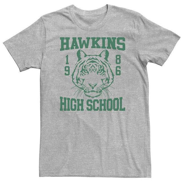 Big & Tall Netflix Stranger Things Hawkins 1986 High School Tee, Mens Athletic Grey Product Image