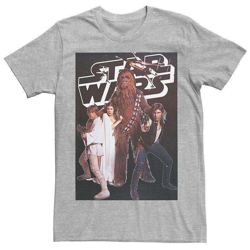 Mens Star Wars Vintage Group Poster Tee Athletic Grey Product Image