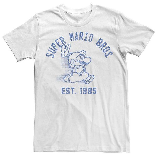 Mens Nintendo Super Mario Running Fade 1985 Vintage Tee Athletic Grey Product Image