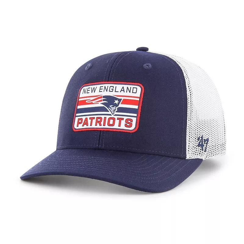 Mens 47 /White New England Patriots Drifter Adjustable Trucker Hat, Blue Product Image