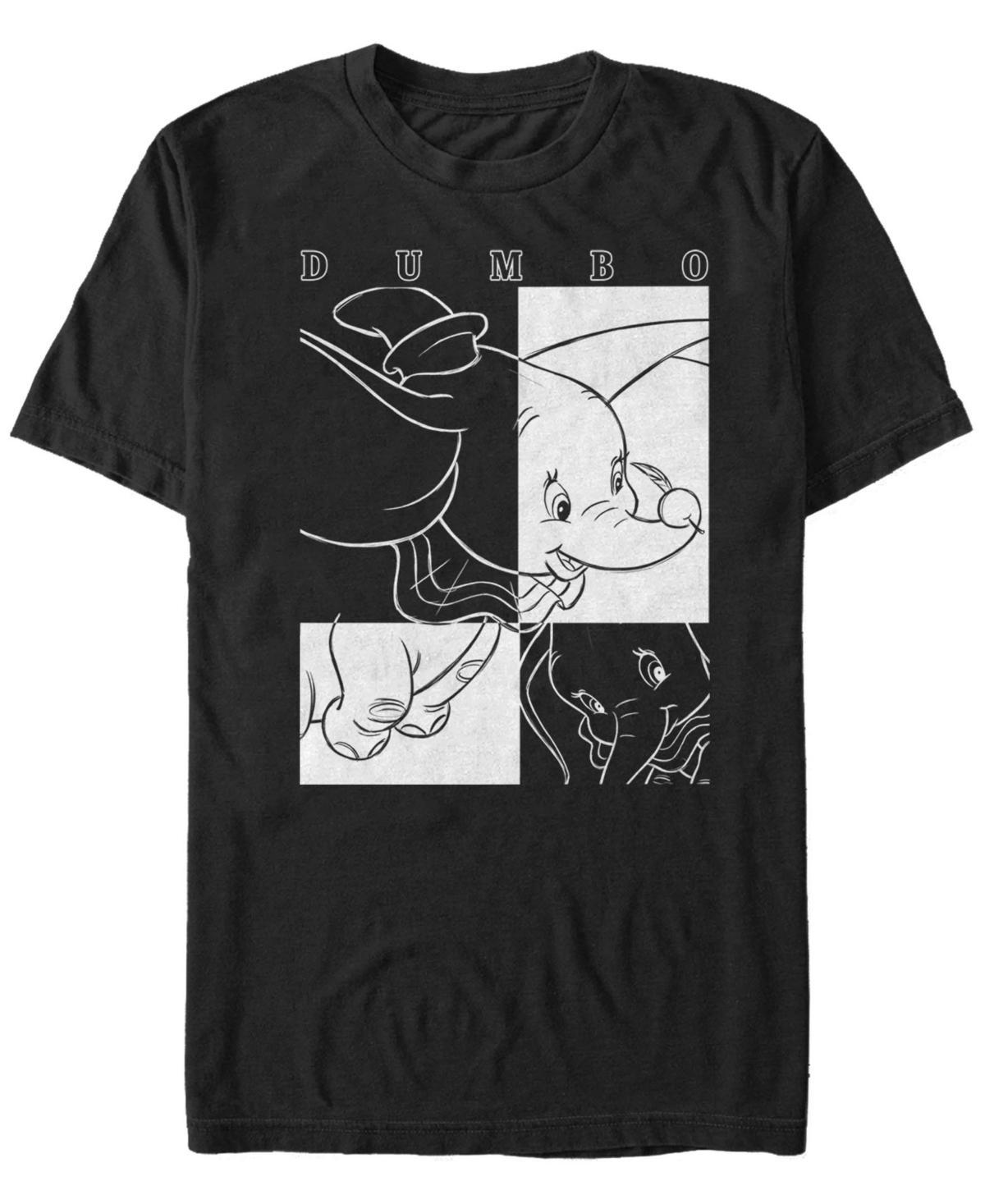 Disneys Dumbo Mens Contrast Black And Line Art Poster Tee Product Image