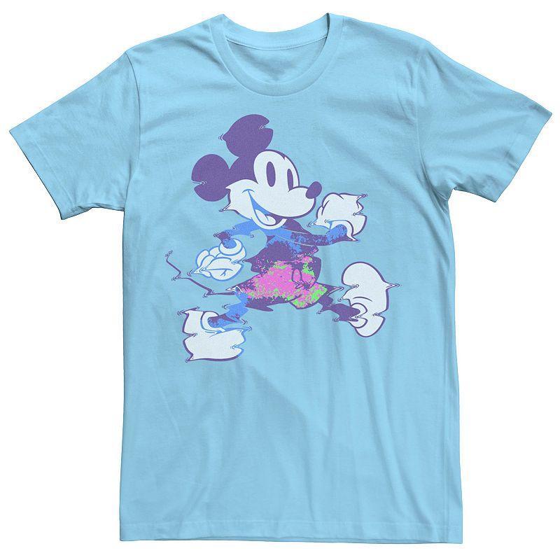 Mens Disney Mickey Mouse Wavy Neon Shorts Tee Product Image