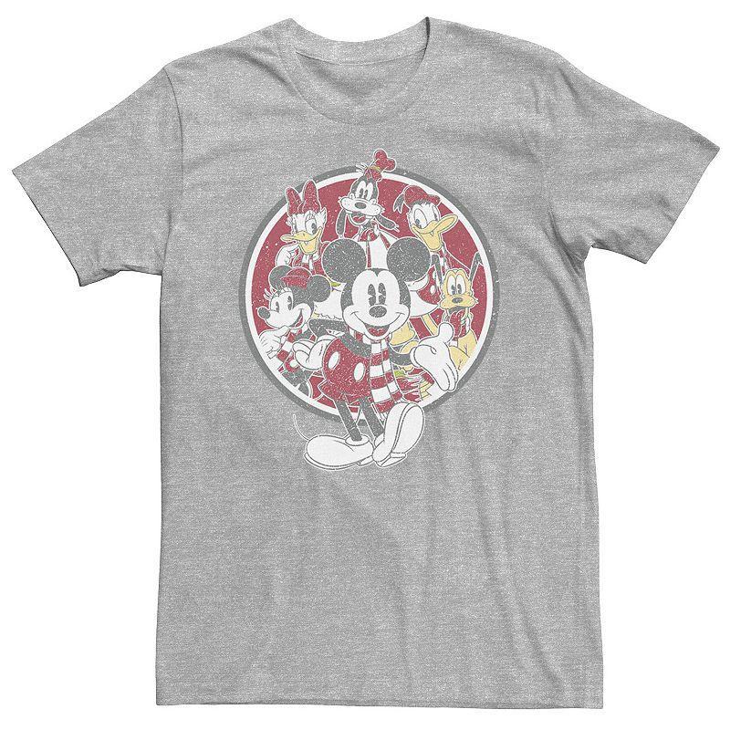 Big & Tall Disney Mickey Mouse & Friends Cast Logo Tee, Mens Athletic Grey Product Image