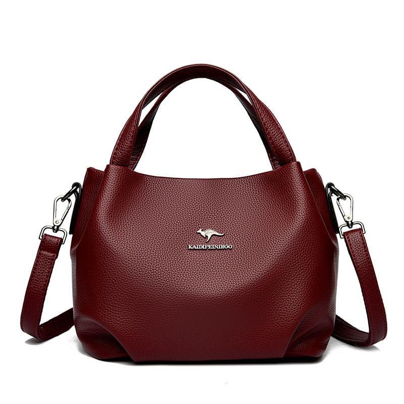 Top Handle Faux Leather Flap Crossbody Bag product image