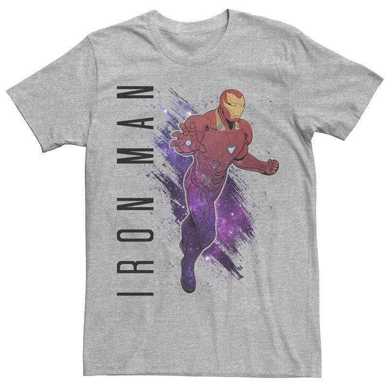 Mens Marvel Avengers Endgame Iron Man Galaxy Paint Tee Athletic Grey Product Image