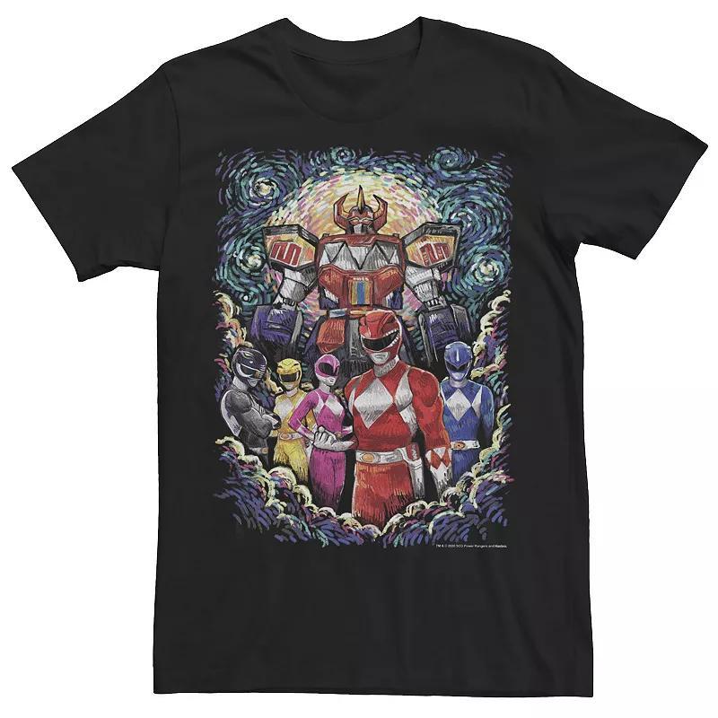 Mens Power Rangers Starry Night Style Poster Tee Product Image