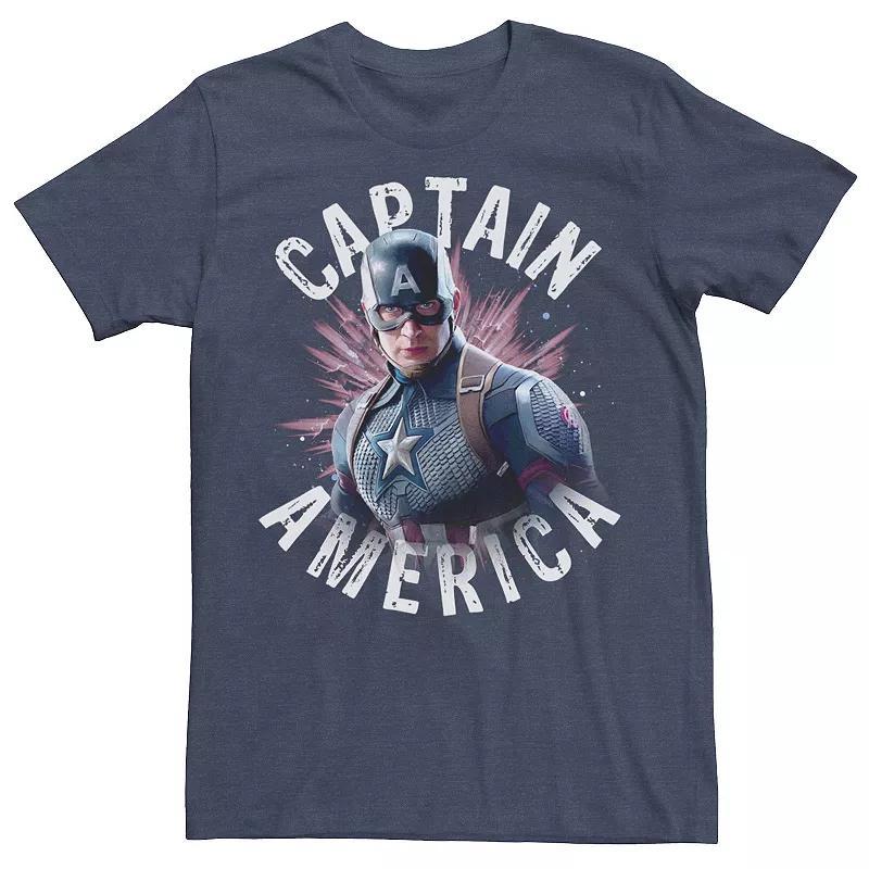 Mens Marvel Avengers Endgame Captain America Space Poster Tee Navy Grey Product Image