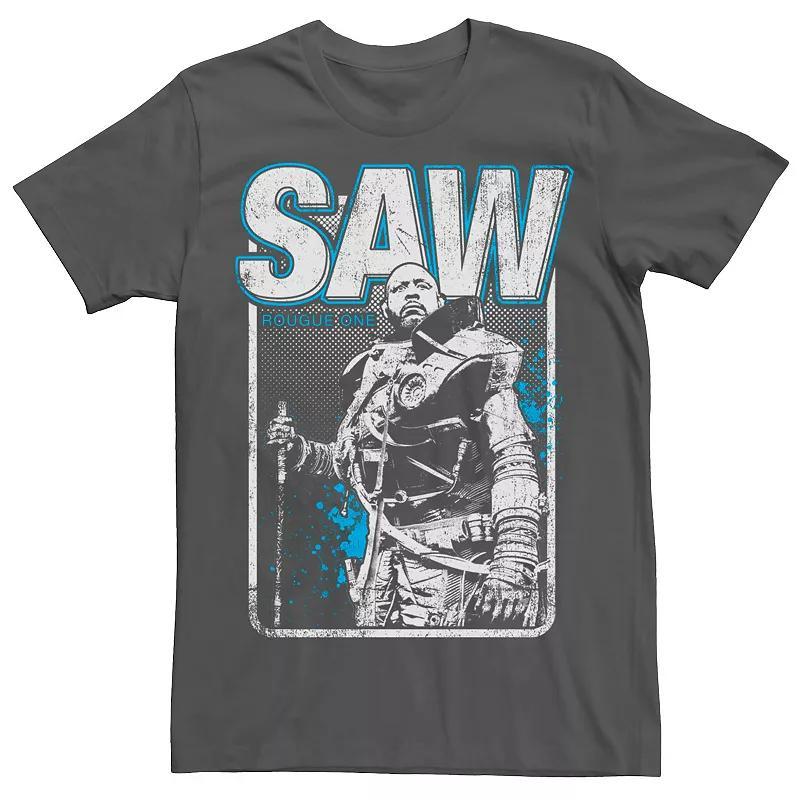 Mens Star Wars Rogue One Saw Pop Art Poster Tee Grey Product Image