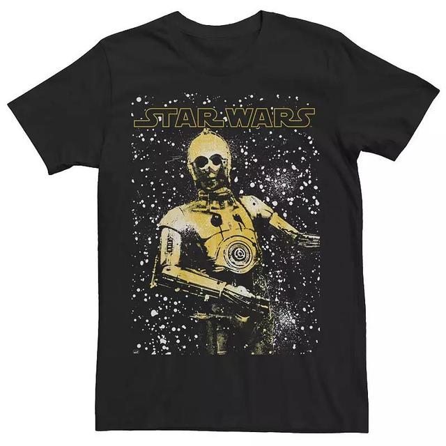 Mens Star Wars C-3PO Galaxy Graphic Tee Blue Product Image