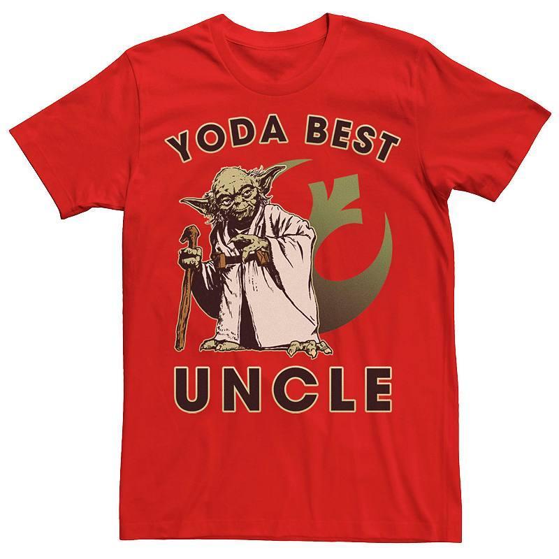 Mens Star Wars Yoda Best Uncle Rebel Logo Tee Red Grey Product Image