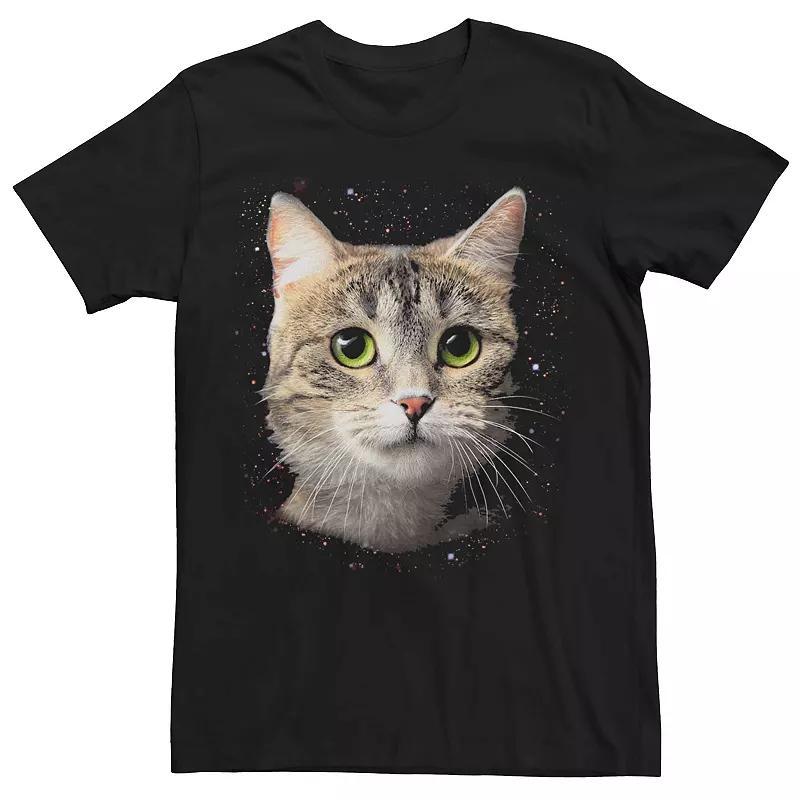 Mens Cat Space Portrait Graphic Tee Product Image