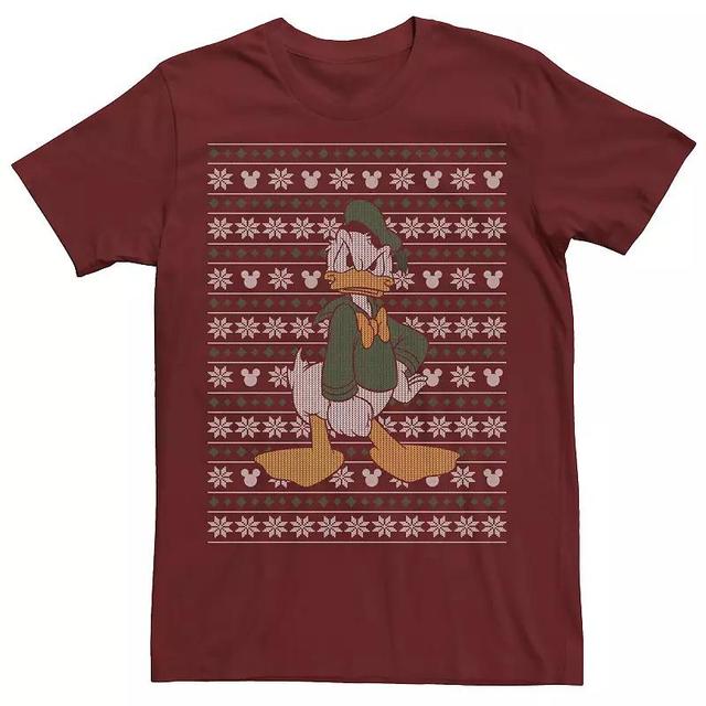 Disneys Donald Duck Mens Christmas Sweater Style Tee Red Product Image