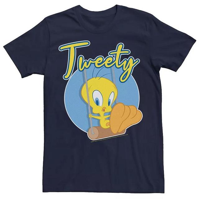 Mens Looney Tunes Tweety Swing Portrait Tee Blue Product Image