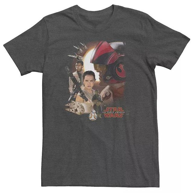 Big & Tall Star Wars Force Awakens New Alliances Tee, Mens Grey Heather Product Image