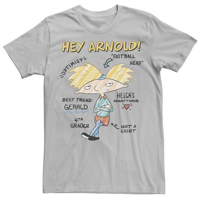 Mens Hey Arnold Attribute Diagram Sketch Tee Product Image