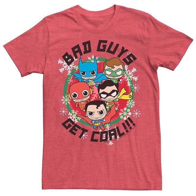 Mens DC Comics Justice League Bad Guys Get Coal Christmas Tee Product Image