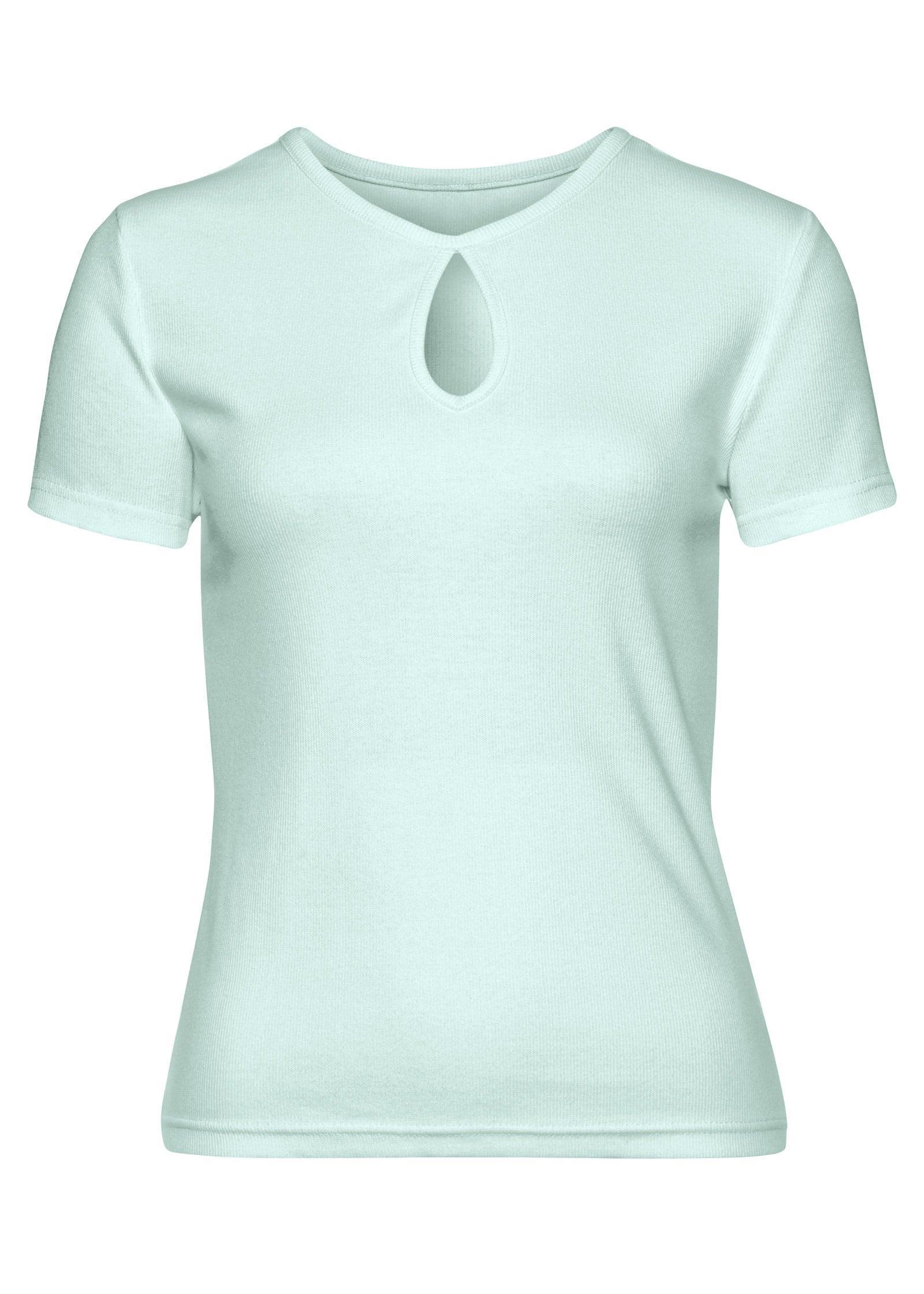 Cut-Out Keyhole Top - Light Blue Product Image