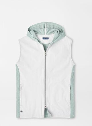 Peter Millar Mens Solstice Performance Hybrid Full-Zip Hoodie Vest | Color: British Grey | Size: L Product Image