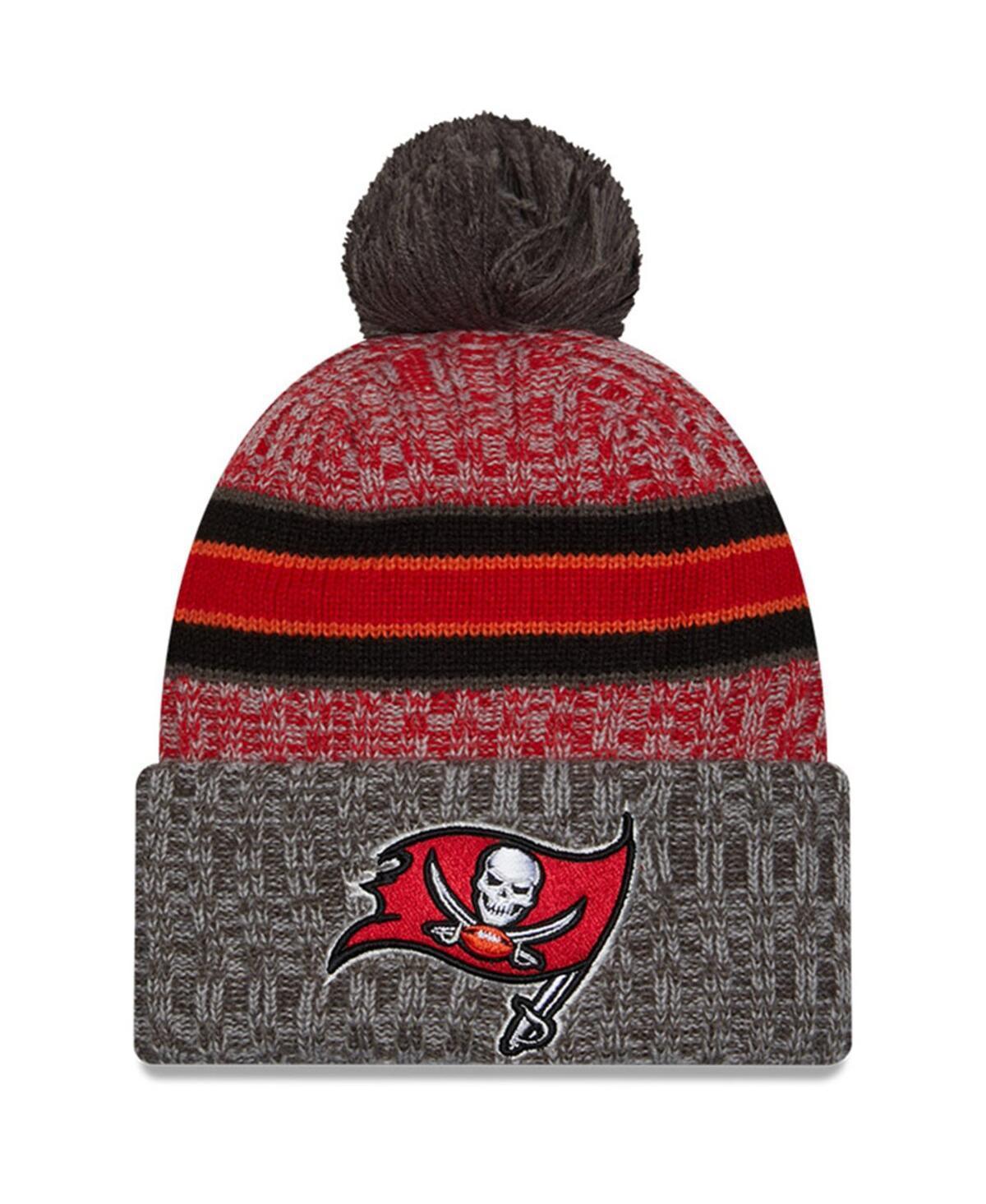 Mens New Era Red Tampa Bay Buccaneers 2023 Sideline Sport Cuffed Pom Knit Hat - Red Product Image