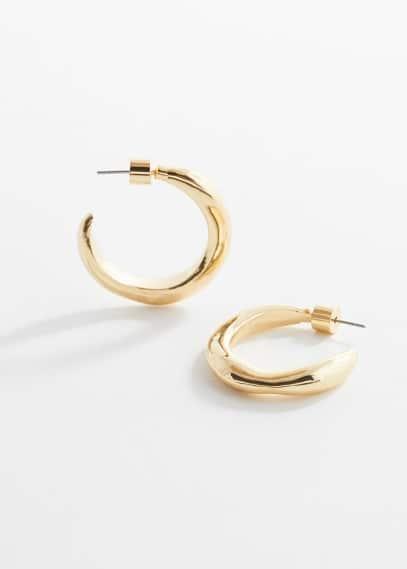 MANGO - Twisted hoop earrings - One size - Women Product Image