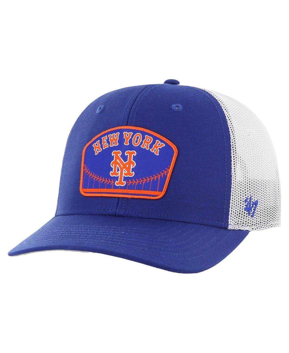 Mens 47 Royal New York Mets Retro Region Patch Trucker Adjustable Hat Product Image