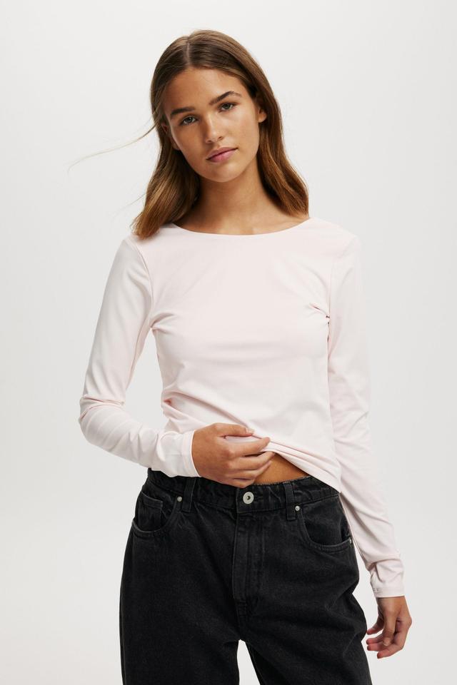 Cotton On Women - Ever Smooth Backless Long Sleeve Top - Flossy pink Product Image