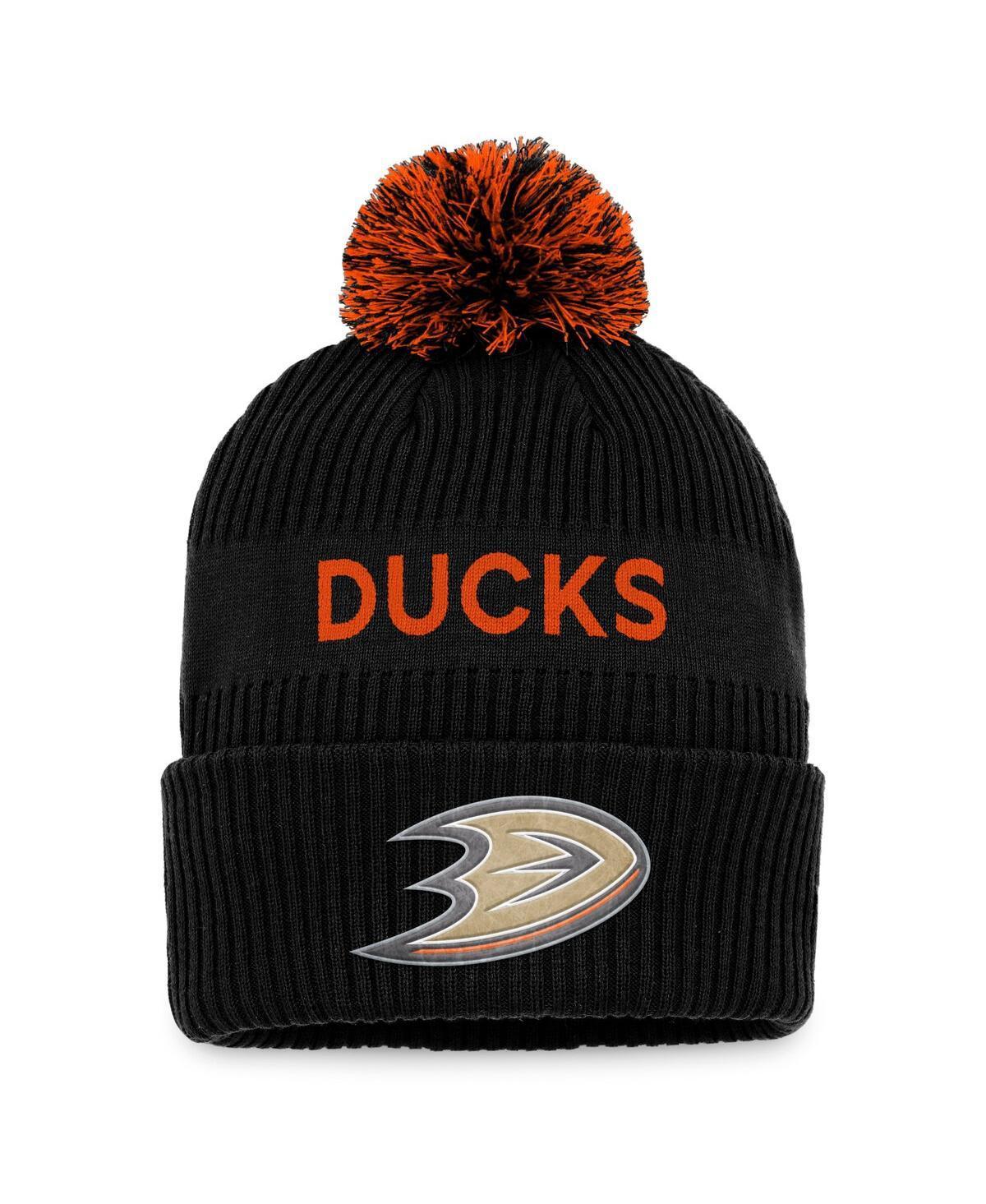 Mens Fanatics Black Anaheim Ducks 2022 Nhl Draft Authentic Pro Cuffed Knit Hat with Pom - Black Product Image