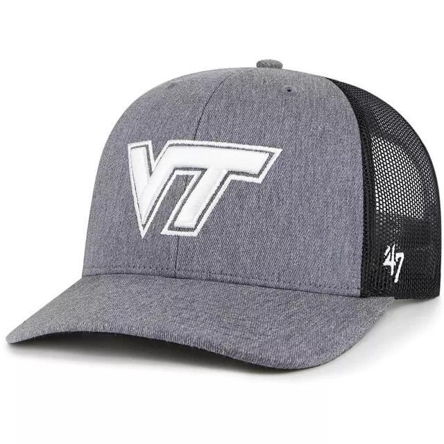 Mens 47 Brand Charcoal Virginia Tech Hokies Carbon Trucker Adjustable Hat Product Image