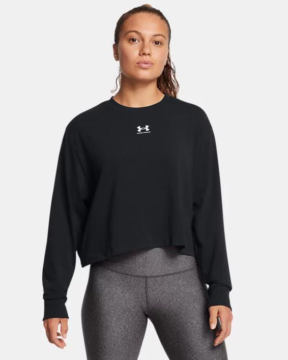 Under Armour Womens Active Campus Boxy Cropped Long-Sleeve T-Shirt Product Image