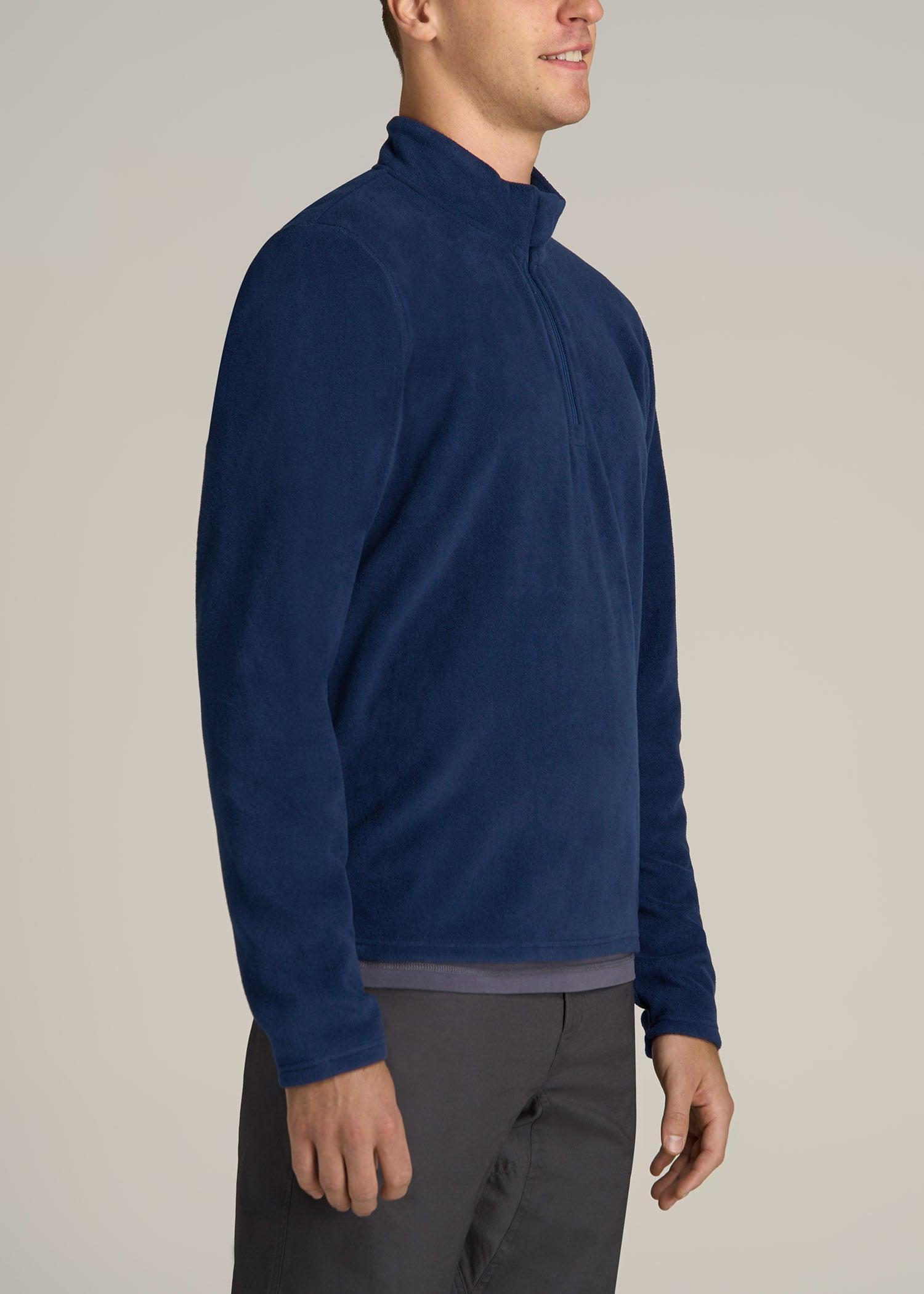 Half Zip Polar Men's Tall Fleece Pullover in Midnight Blue Male Product Image