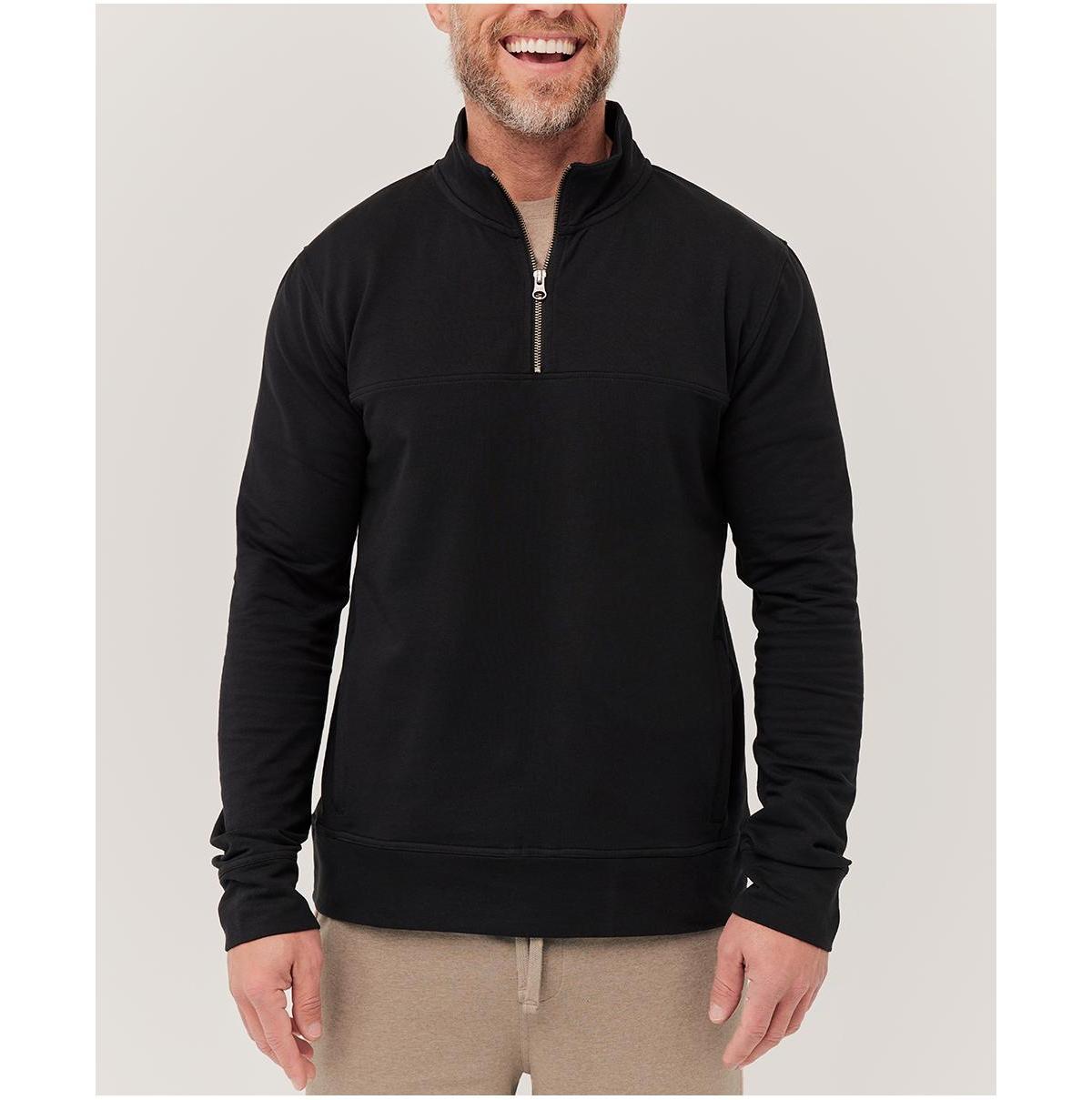 Organic Cotton Stretch French Terry Quarter Zip Sweatshirt Product Image