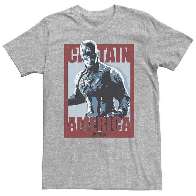 Big & Tall Marvel Avengers Endgame Captain America Poster Tee, Mens Athletic Grey Product Image