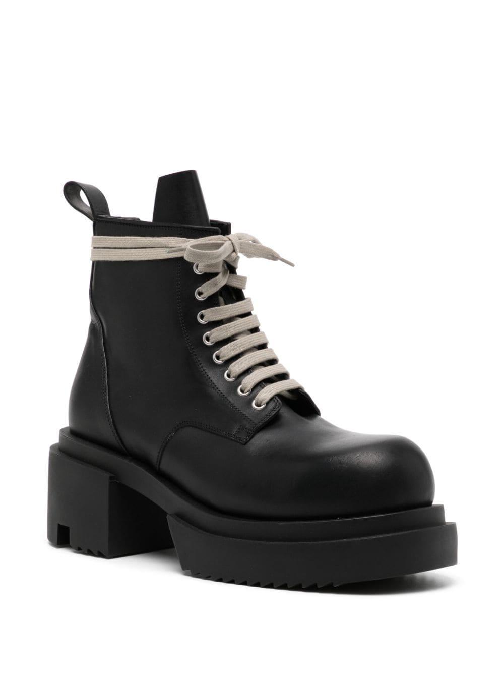 Lace-up Leather Boots In Black Product Image