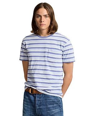 Men's Striped Cotton T-shirt In Estate Blue Multi Product Image