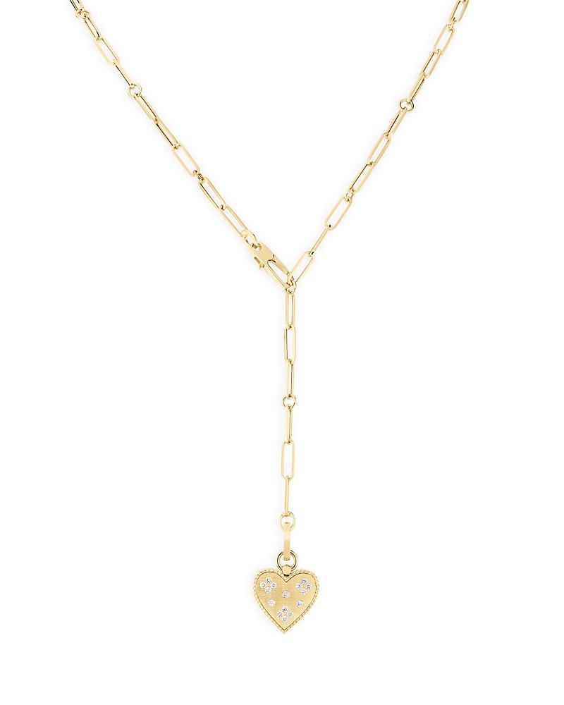 Womens Venetian Princess 18K Yellow Gold & Diamond Heart Pendant Necklace Product Image