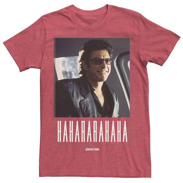 Mens Jurassic Park Ian Malcolm Hahararahaha Tee Red Grey Product Image