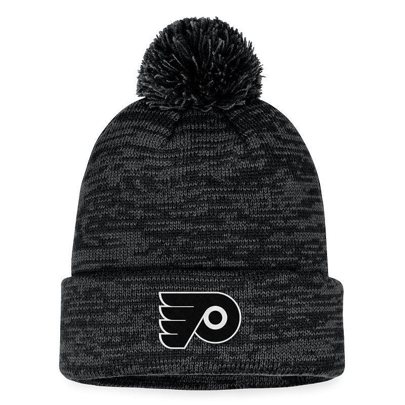 Mens Fanatics Branded Black San Jose Sharks Fundamental Cuffed Knit Hat with Pom Product Image