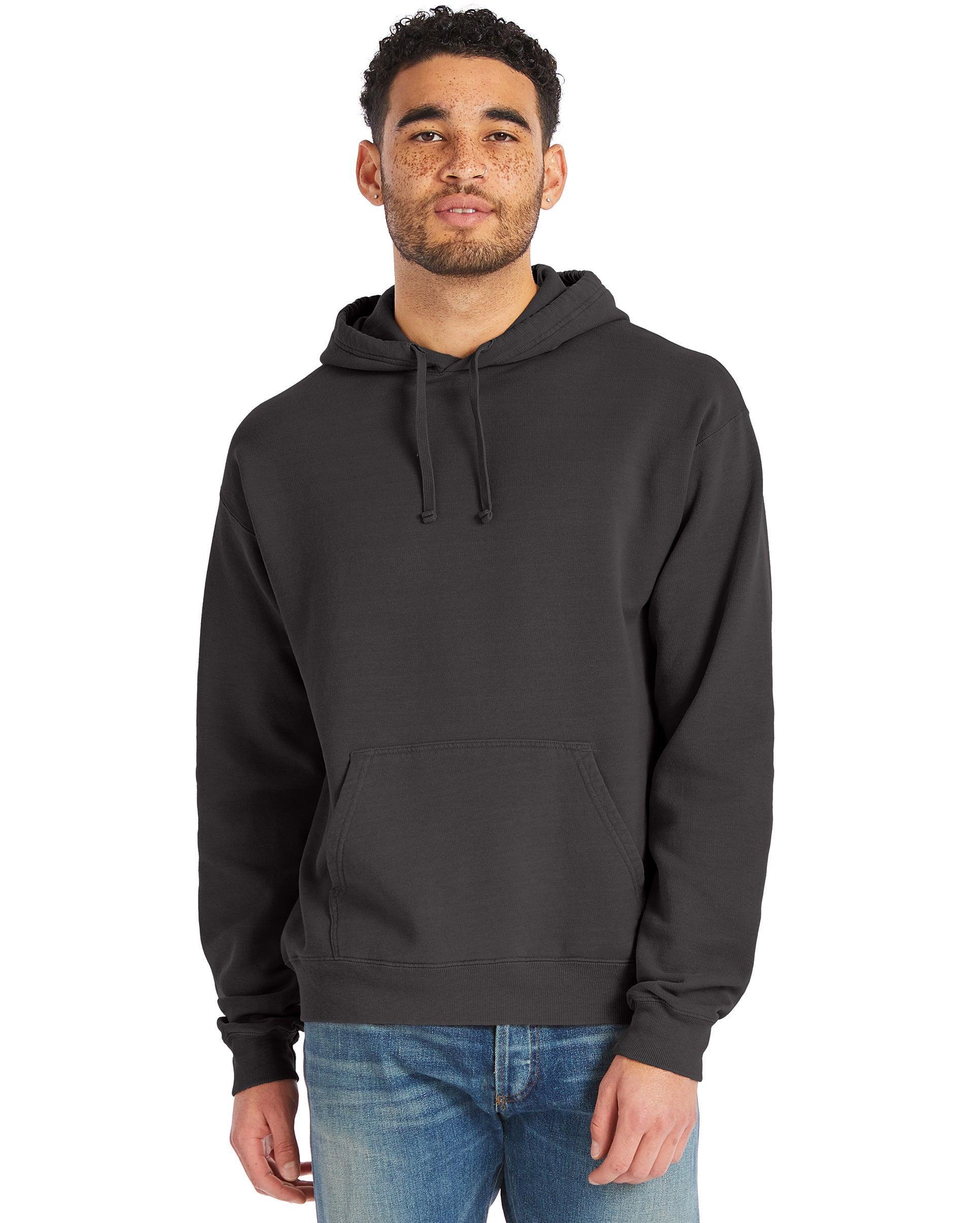 Mens Hanes Originals Garment Dyed Fleece Pullover Hoodie Product Image