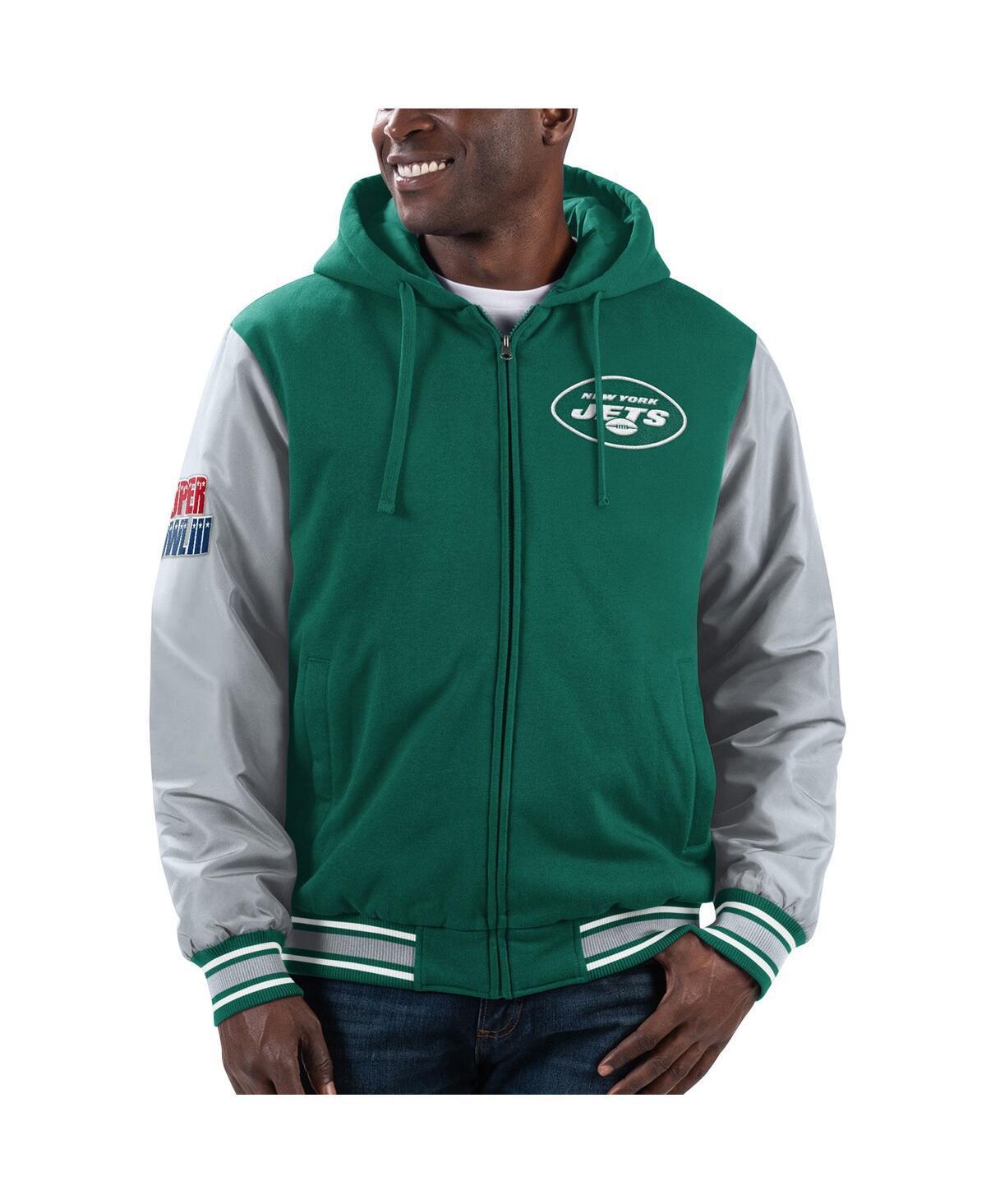 Mens G-III Sports by Carl Banks /Gray New York Jets Player Option Full-Zip Hoodie Product Image