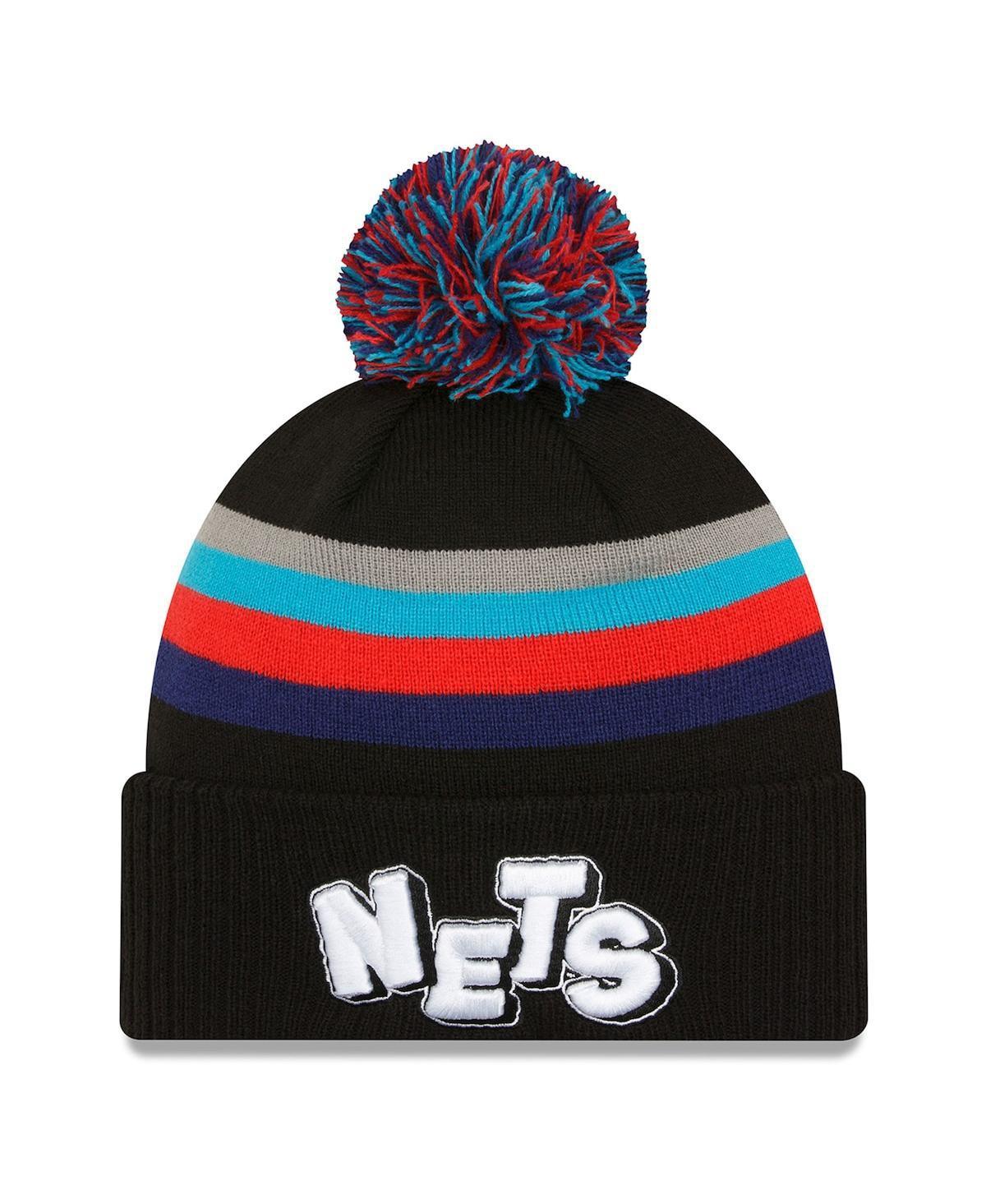 Mens New Era Black Brooklyn Nets 2023/24 City Edition Cuffed Pom Knit Hat Product Image