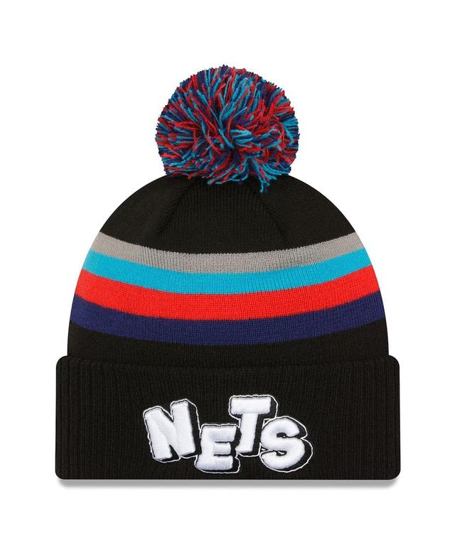 Mens New Era Black Brooklyn Nets 2023/24 City Edition Cuffed Pom Knit Hat Product Image